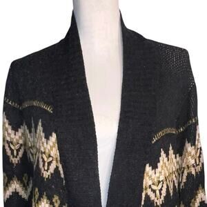 Coldwater Creek Ladies XL Open Cardigan Mohair Wool Blend Fairisle Aztec Western
